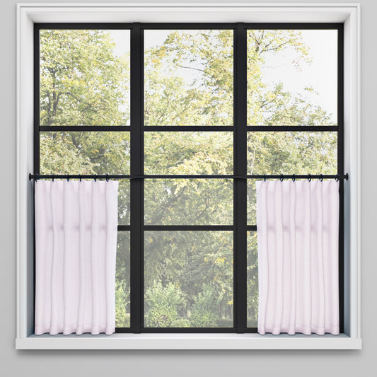 Convertible Pleat Cafe Curtain in Classic Linen - Lavender