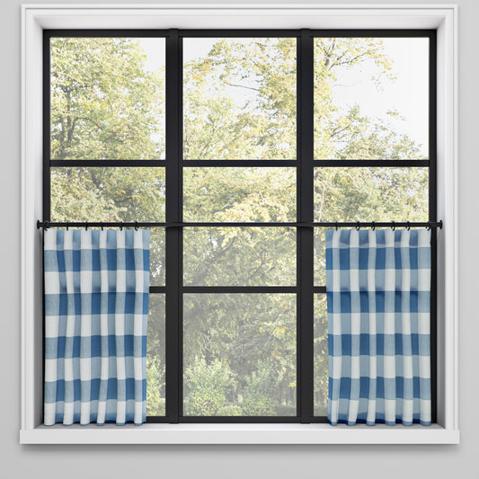 Convertible Pleat Cafe Curtain in Falmouth Harbor