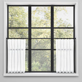 Convertible Pleat Cafe Curtain in Linen Sheer - Optic White