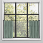Convertible Pleat Cafe Curtain in Moray Glacier