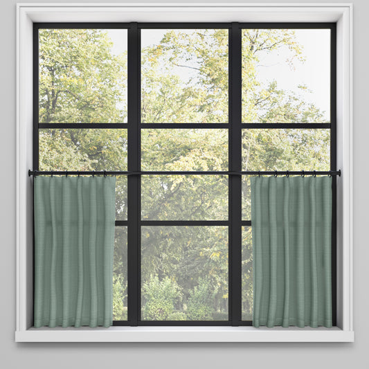 Convertible Pleat Cafe Curtain in Moray Glacier