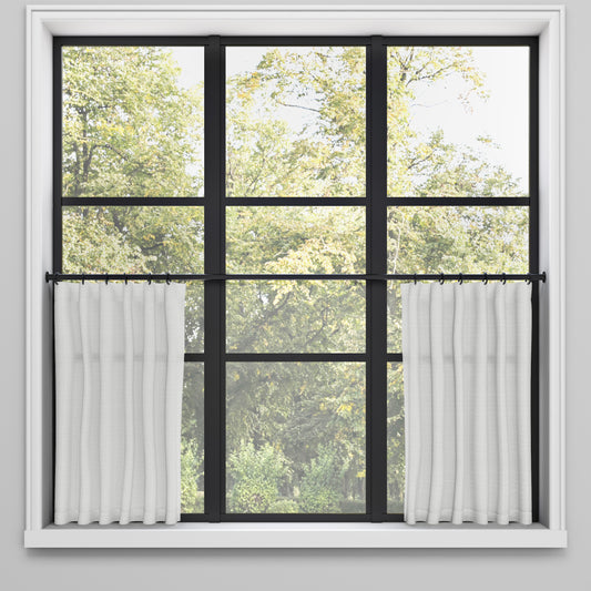 Convertible Pleat Cafe Curtain in Moray Pearl