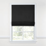 Flat Roman Shade in Classic Linen - Black