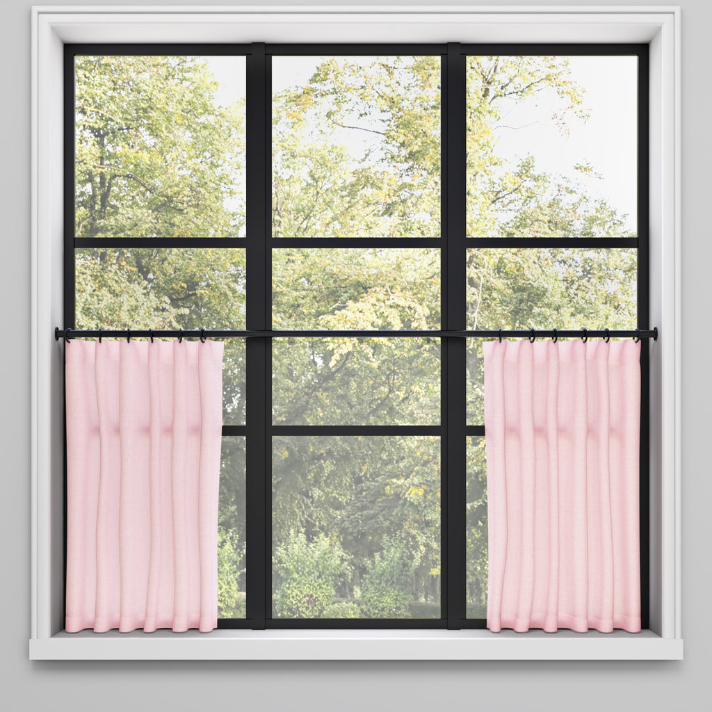 Cafe Curtain in Classic Linen - Blush