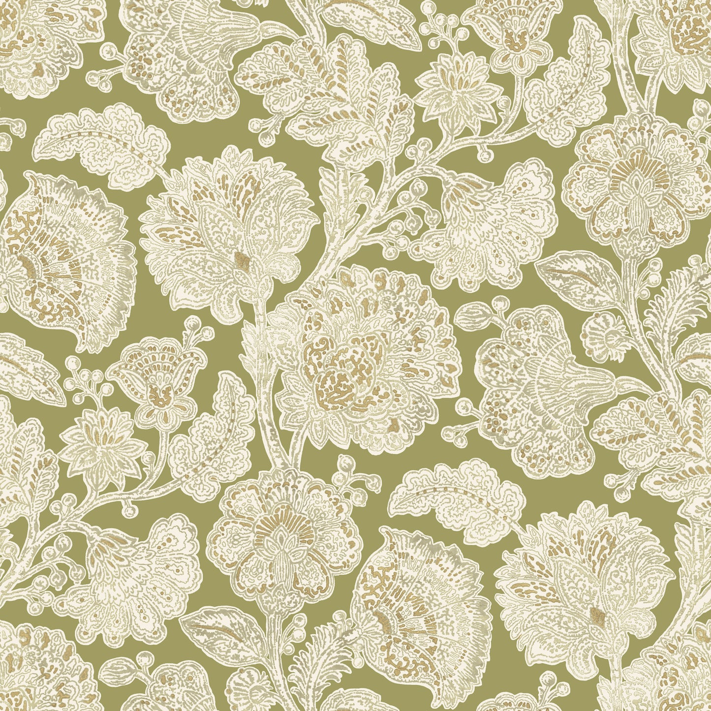 Large Lumbar Pillow in English Garden - Sage