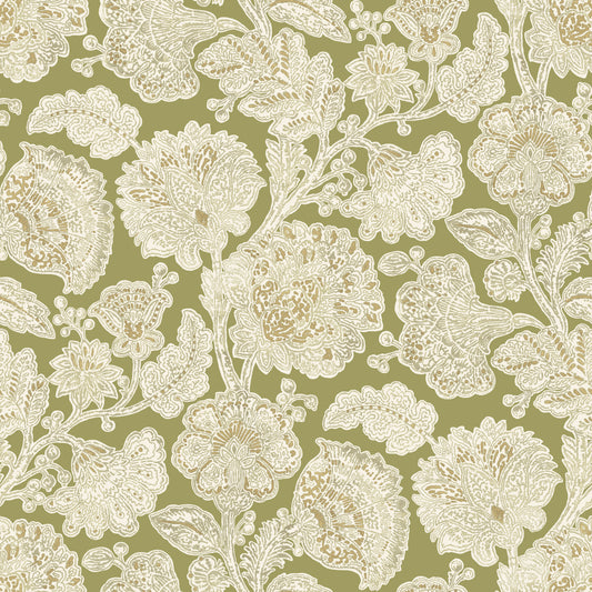 Large Lumbar Pillow in English Garden - Sage