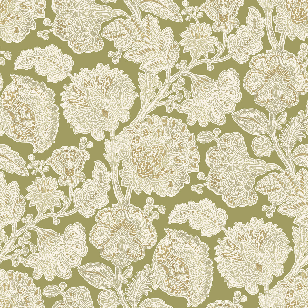 Custom Bench Cushion in English Garden - Sage