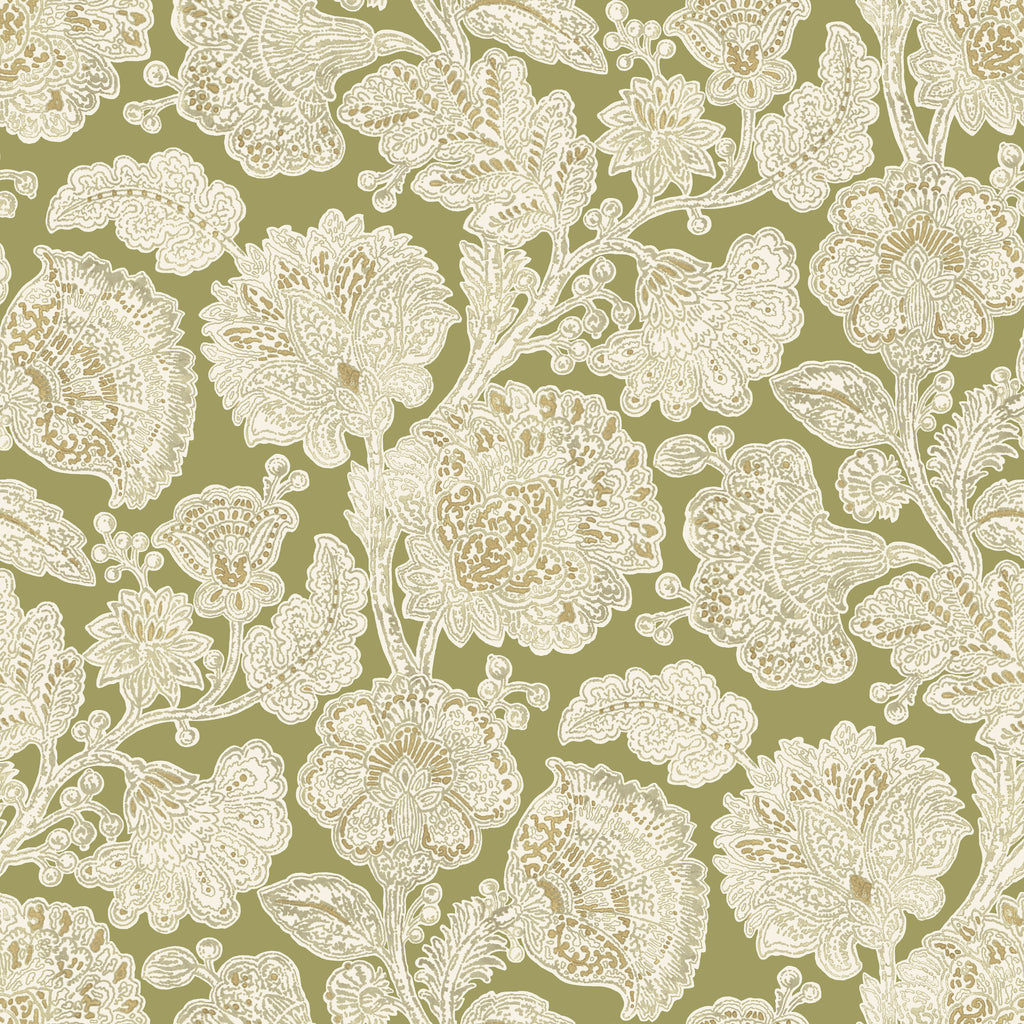 Throw Pillow in English Garden - Sage