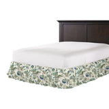 Ruffle Bedskirt in Fleur De Leaf - True Blue