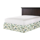 Tailored Bedskirt in Fleur De Leaf - True Blue