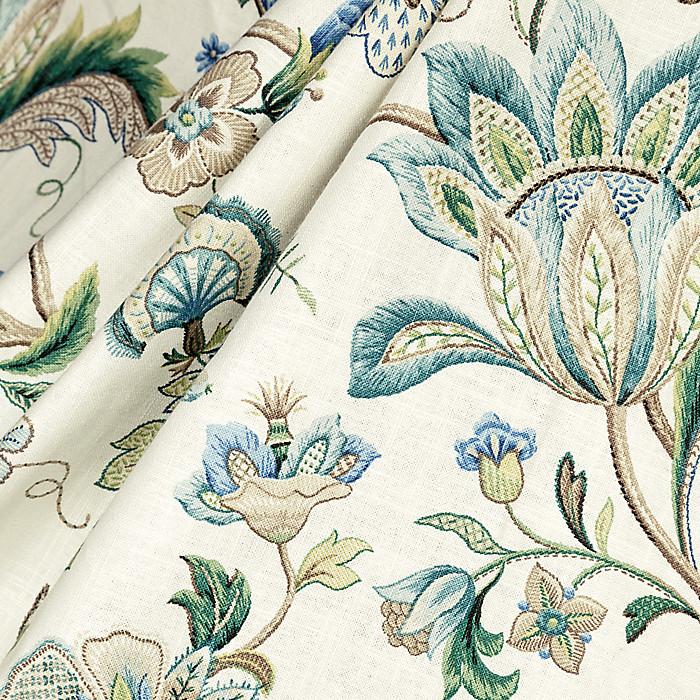 Relaxed Roman Shade in Fleur De Leaf - True Blue
