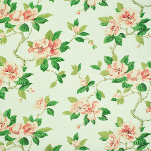 Flat Roman Shade in Grandma's Floral - Coral