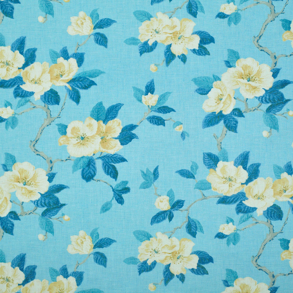 Large Lumbar Pillow in Grandma's Floral - Pale Blue