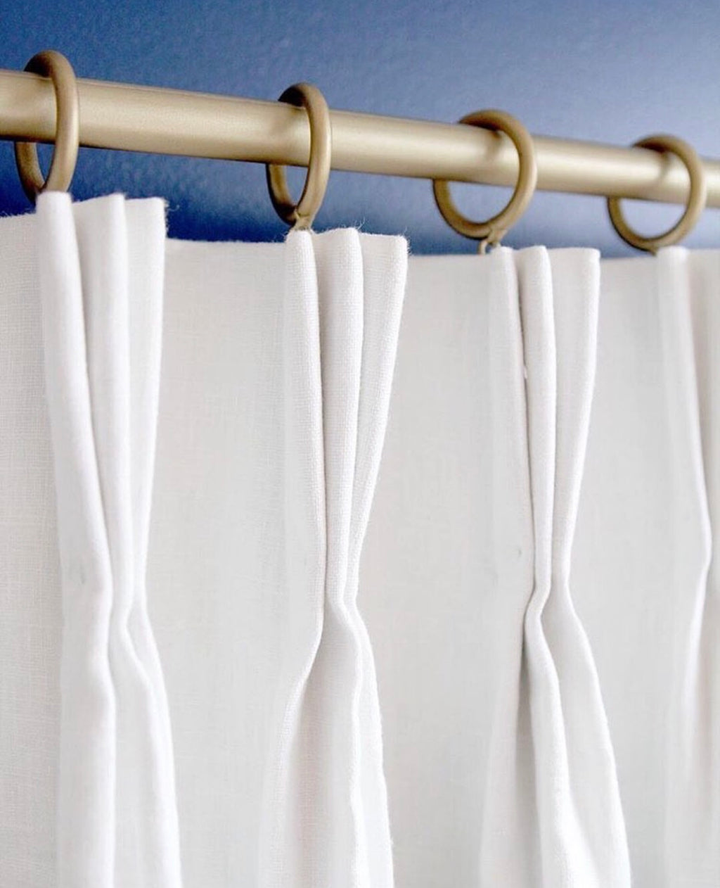 Pinch Pleat Drapery in Classic Linen - White