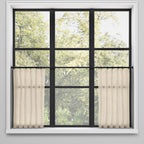 Convertible Pleat Cafe Curtain in Linen Sheer - Ecru