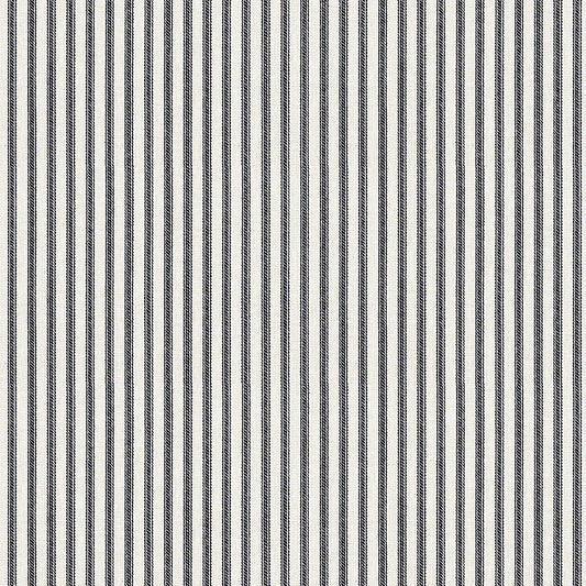 Flat Roman Shade in Little White Line - Black