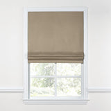 Flat Roman Shade in Lush Linen - Mink