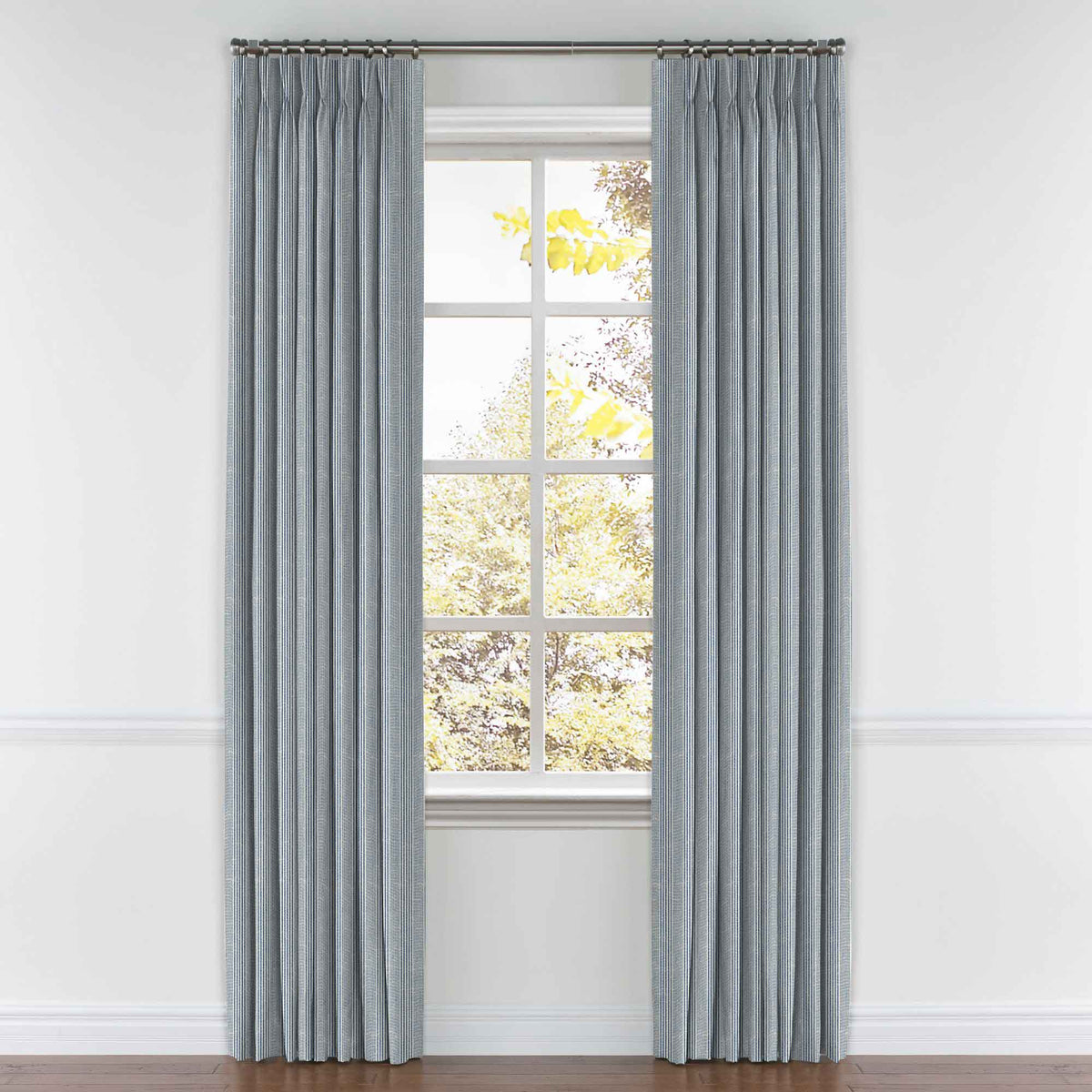 Pinch Pleat Drapery in All Lined Up - Lake