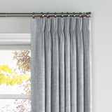 Pinch Pleat Drapery in Linen Sheer - Limestone Gray