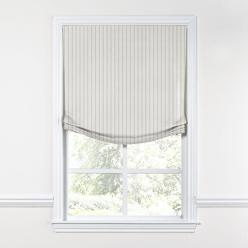 Relaxed Roman Shade in Sand Dollar Stripes