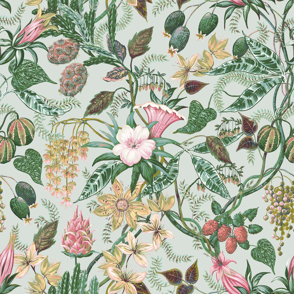 Throw Pillow in Botanical - Seamist
