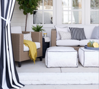 Outdoor Lumbar Pillow in Sunbrella® Fretwork - Pewter
