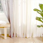 Pinch Pleat Cafe Curtains in Linen Sheer - Ivory
