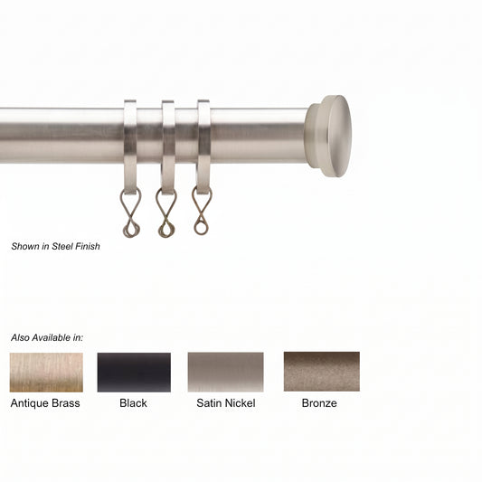 Newport Custom Cut Curtain Rod with Tapa Finial