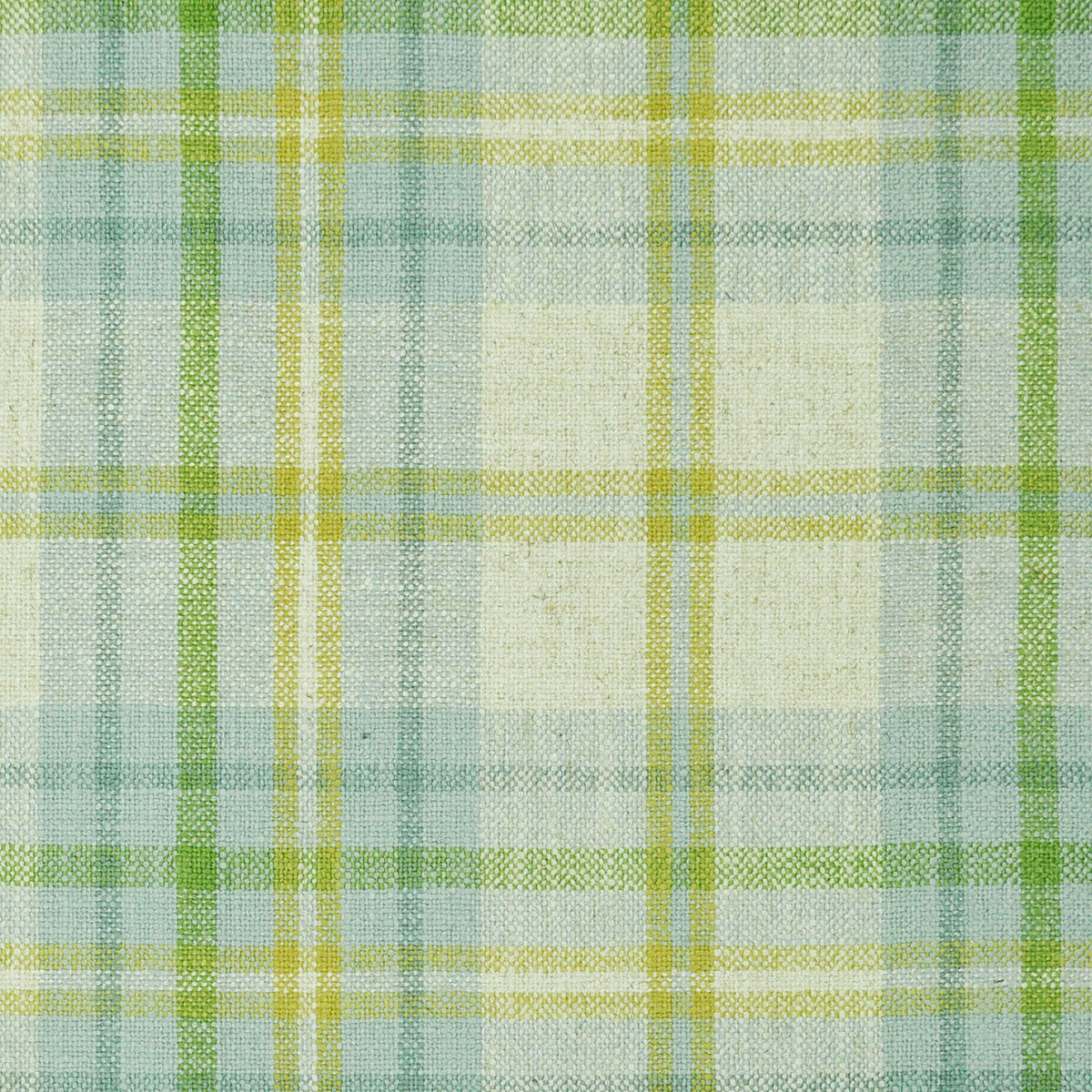 Euro Pleat Drapery in Summer Plaid - Seaglass