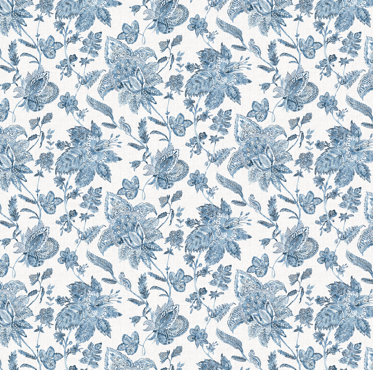 Ripplefold Drapery in Toile - Blue Skies