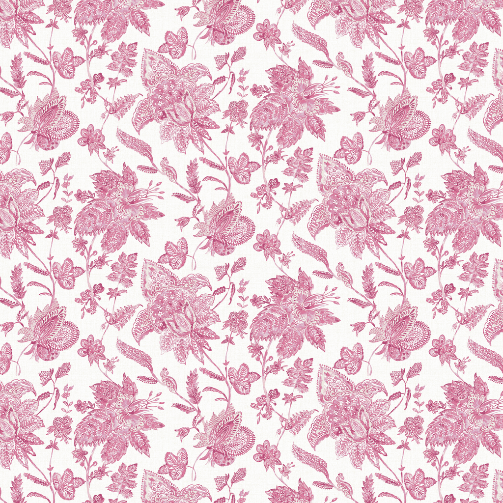 Circular Throw Pillow in Toile - Strawberry