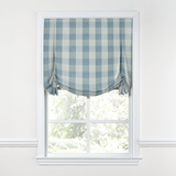 Tulip Roman Shade in Foxy Plaid - Harbor