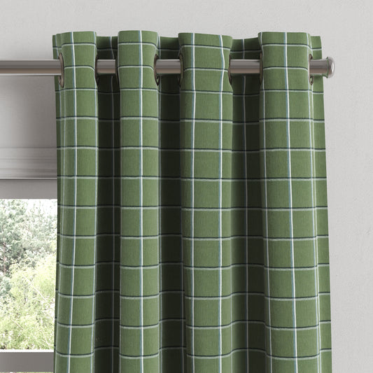 Grommet Drapery in Check With Me - Pine