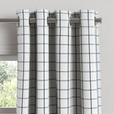 Grommet Drapery in Check With Me - White