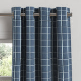 Grommet Drapery in Check With Me - Denim