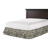 Ruffle Bedskirt in Zebra Ikat - Steel