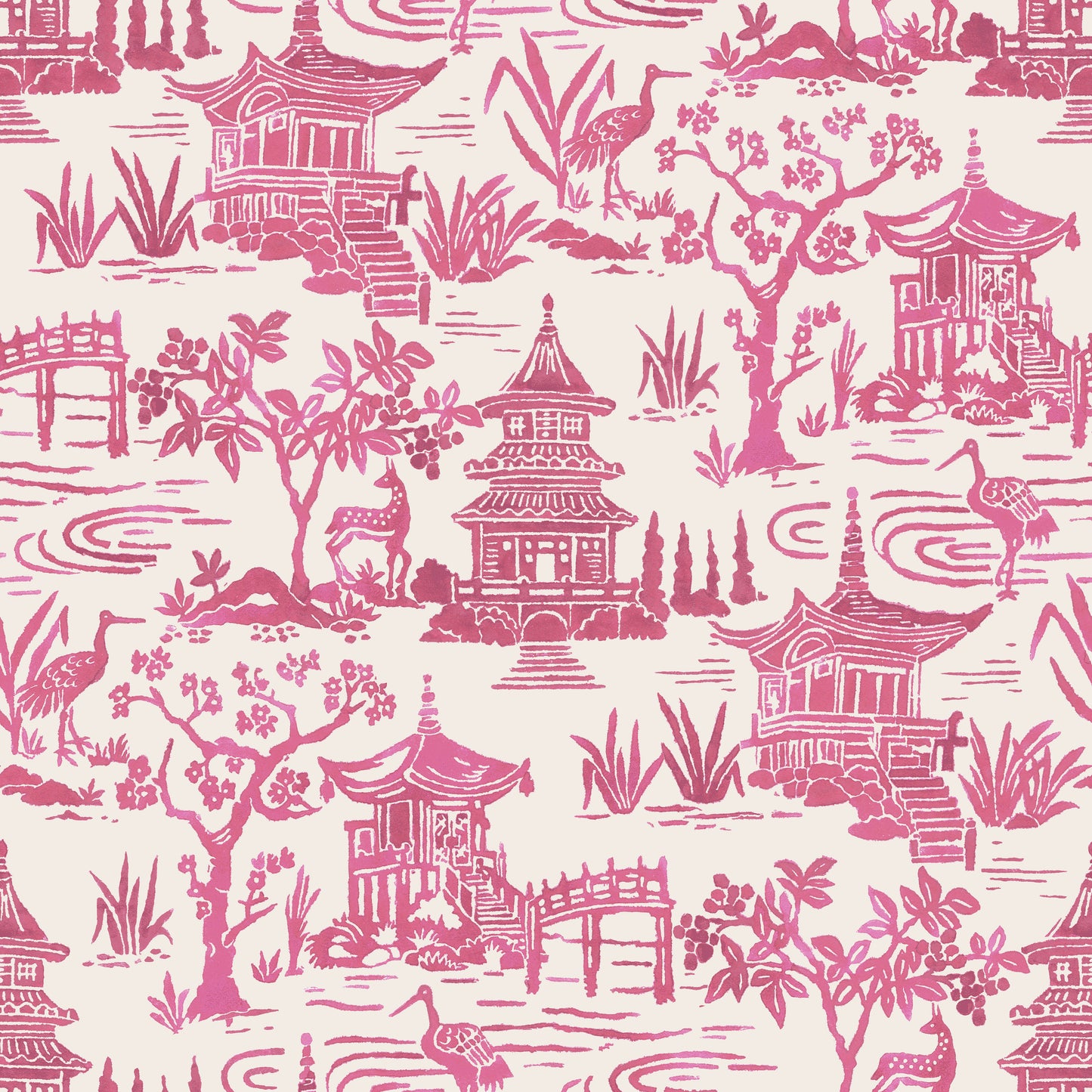 Throw Pillow in Zen Garden - Cherry