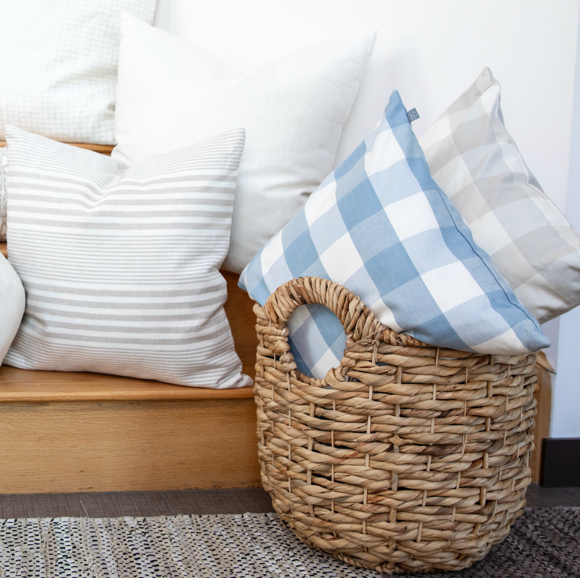 Relaxed Roman Shade in Foxy Plaid - Harbor