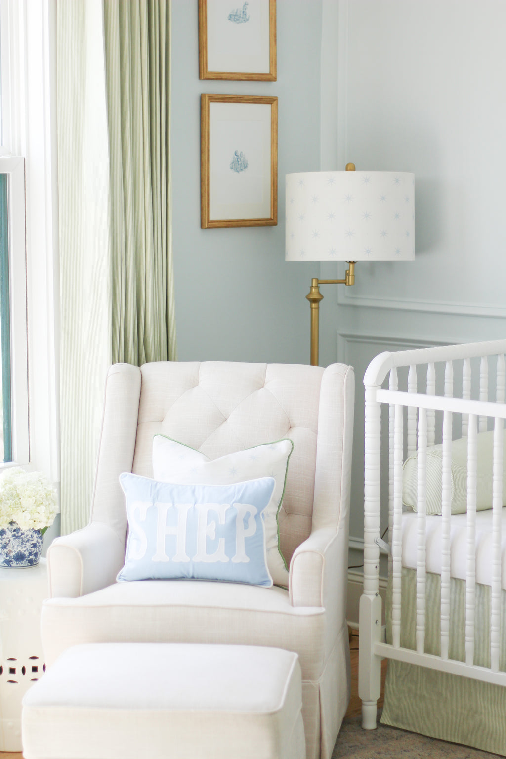 Flat Roman Shade in Baldwin - Grass