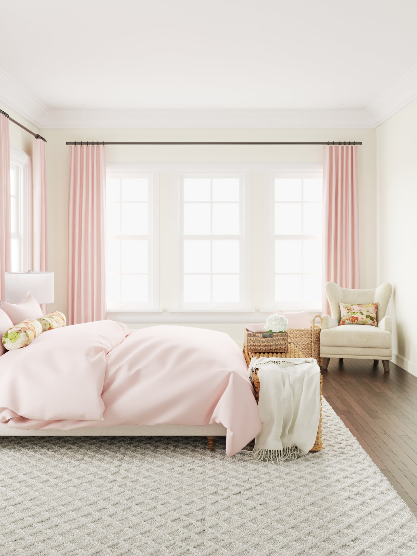 Boudoir Pillow in Garden Tea Time - Pink