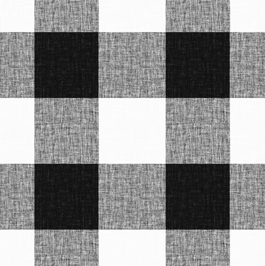 Flat Roman Shade in Buffalo Check - Black