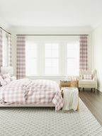 Duvet Cover in Buffalo Check - Mauve