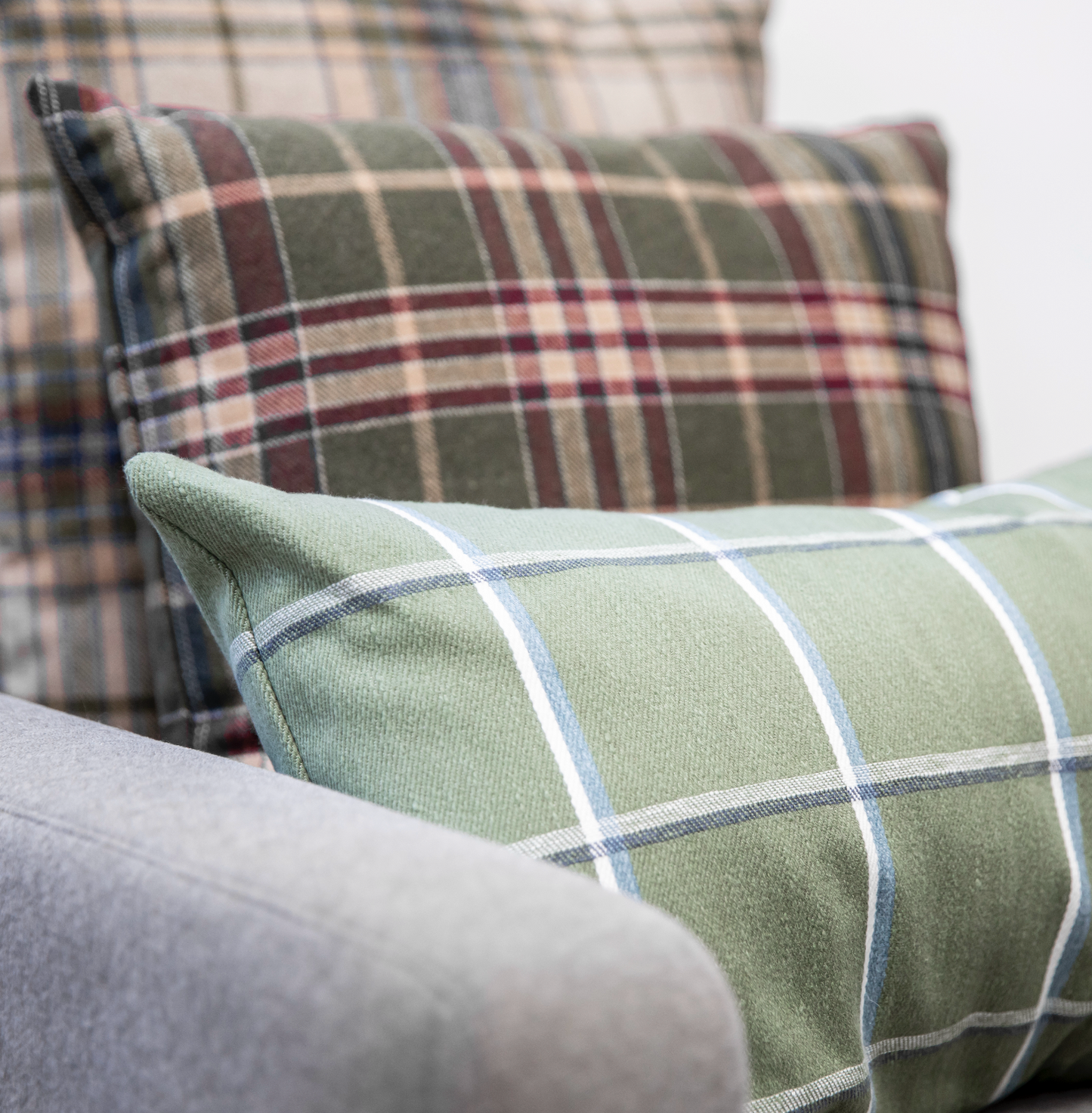 Boudoir Pillow in Check With Me - Pine