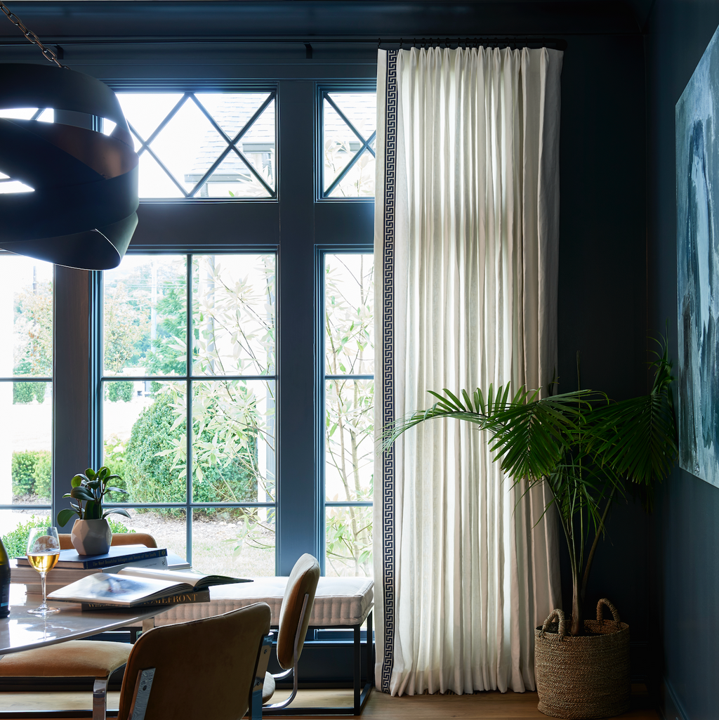 Euro Pleat Drapery in Classic Linen - White