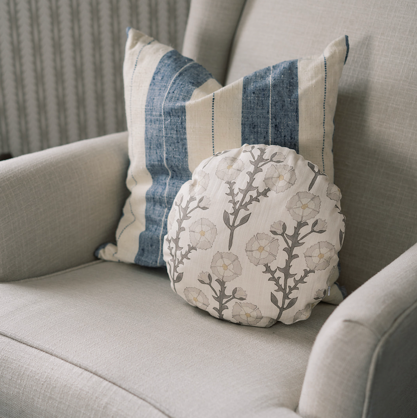Euro Sham in Cottage Flowers - Vanilla