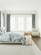 Tailored Bedskirt in Country Toile - Sapphire
