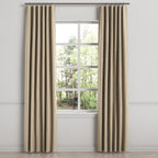 Convertible Drapery in Little White Line - Cognac