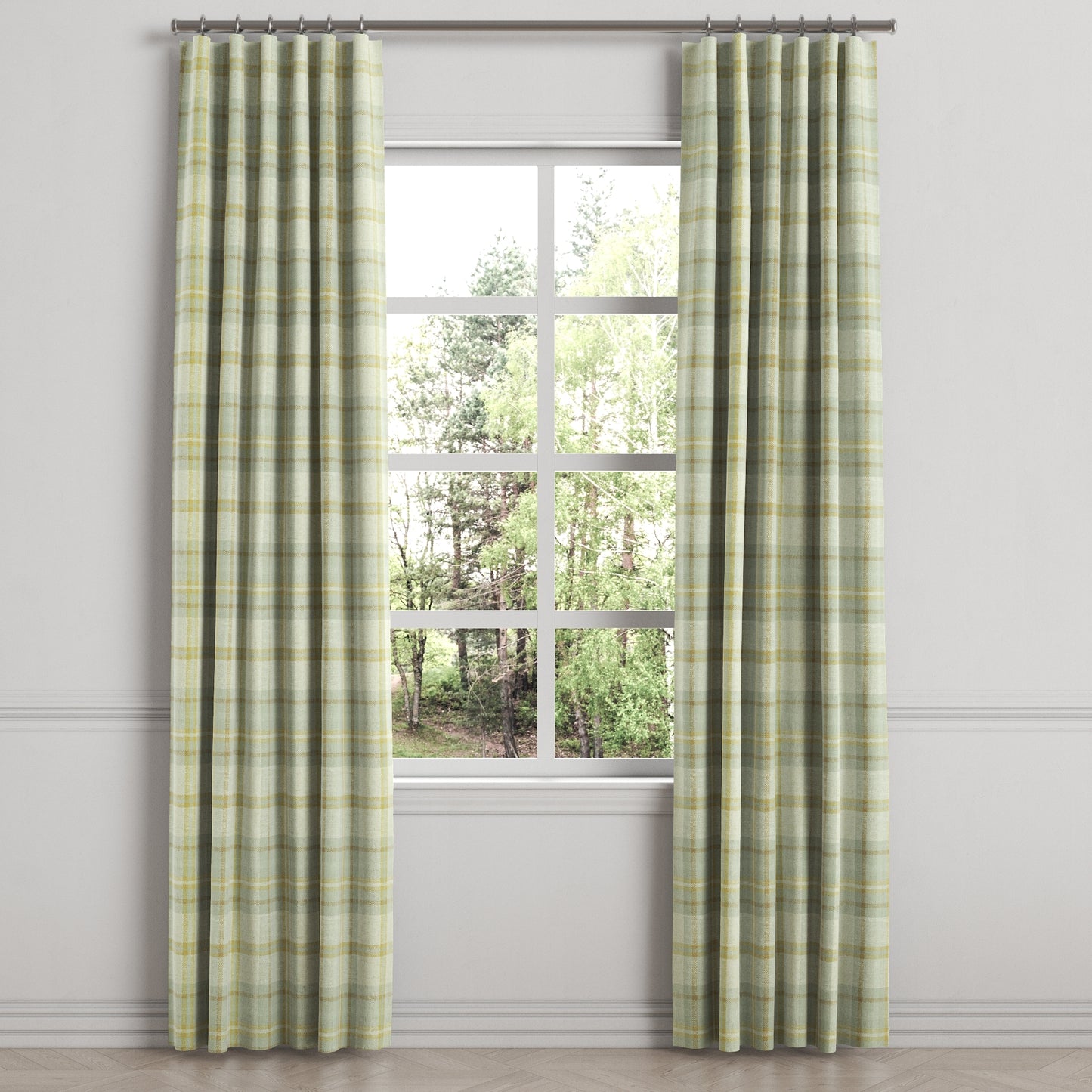 Convertible Drapery in Summer Plaid - Stone