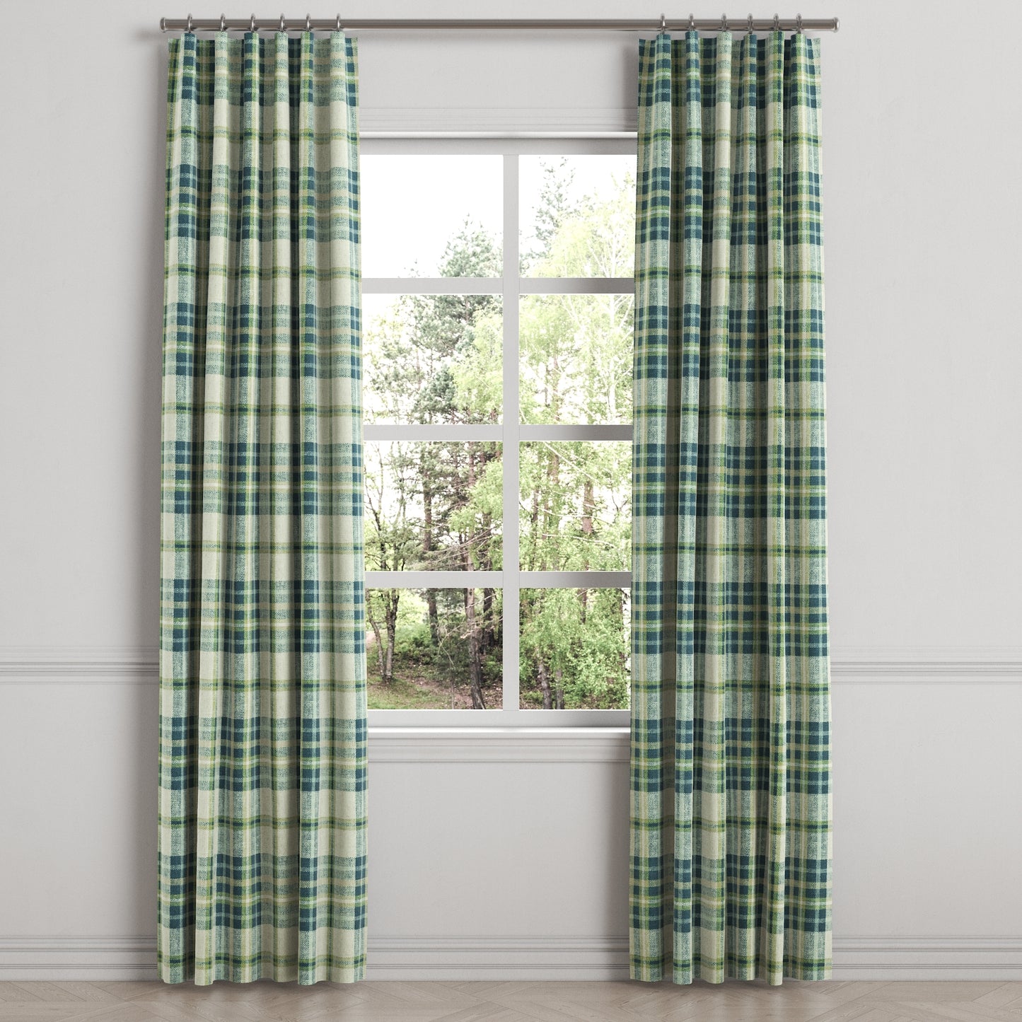Convertible Drapery in Summer Plaid - Twilight