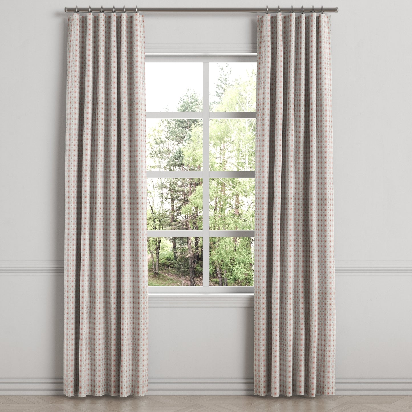 Convertible Drapery in Luxe Gingham - Blush